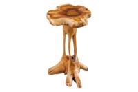 Massief houten bijzettafel ROOT 70cm naturel teakhout gemaakt van wortelhout in paaldesign - 44714 - thumbnail