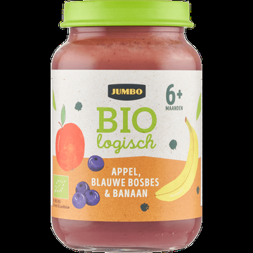 Jumbo Babyvoeding Biologisch Appel, Blauwe Bosbes & Banaan 6+ Maanden 190 g