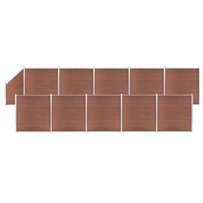 Schuttingset 10 vierkant en 1 schuin 1830x186 cm HKC bruin