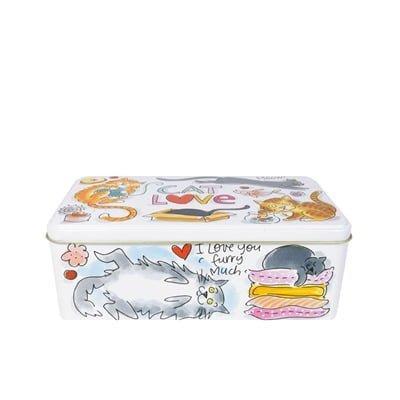 Blond Amsterdam koekblik rvs cat love 20x11x7cm multi