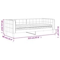 Slaapbank met matras 90x200 cm fluweel donkergrijs - thumbnail
