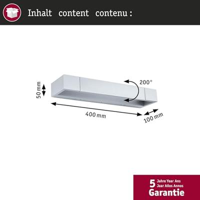Paulmann Lucille 71206 Wandlamp voor badkamer 11 W Warmwit Aluminium (mat)