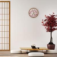 Wandklok 40 cm - Stil - Roze - Hout - "Lotus" - thumbnail