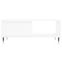 Salontafel 90x50x36,5 cm bewerkt hout wit - thumbnail