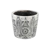 PTMD bloempot beire s deco print zwart/wit 10 cm | 12 stuks - thumbnail