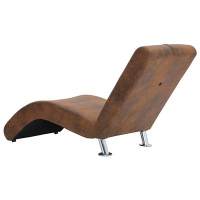 Chaise longue met kussen kunstsude bruin Chaise longue met kussen kunstsude bruin