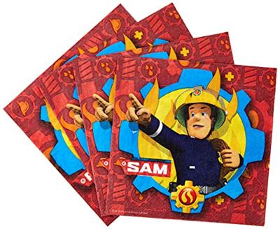 Amscan servetten Brandweerman Sam 33 cm 20 stuks multicolor