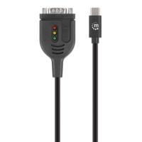 Manhattan Adapterkabel Serieel [1x USB-C stekker - 1x Serieel 9-polig] 100 cm Zwart - thumbnail