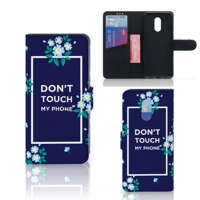 OnePlus 7 Portemonnee Hoesje Flowers Blue DTMP - thumbnail