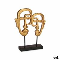 Decoratieve figuren Gezicht Gouden 27 x 32,5 x 10,5 cm (4 Stuks) - thumbnail