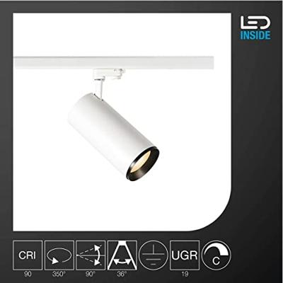 SLV NUMINOS XL 1005733 LED-railspot 3-fasig LED vast ingebouwd 36 W Wit