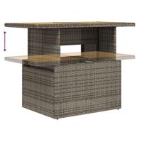9-delige Loungeset met kussens poly rattan grijs - thumbnail
