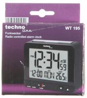 Techno Line WT 195 Wekker Zendergestuurd Zwart Alarmtijden 1 - thumbnail