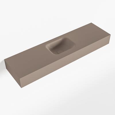 MONDIAZ LEX Smoke vrijhangende solid surface wastafel 110cm. Positie wasbak midden