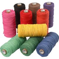 Creativ Company Macramé koord, l: 100 m, dikte 2 mm, dikke kwaliteit 12/36, sterke kleuren, 10x225 gr/ 1 doos - thumbnail