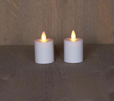 Batterijverlichting 2 kaarsen wit met bewegende vlam Anna's Collection - Annas collection