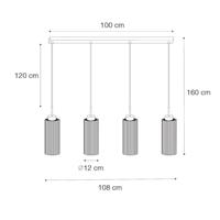 QAZQA Art Deco hanglamp goud met glas 4-lichts - Laura - thumbnail