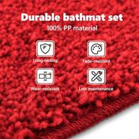 VidaXL Antislip badmat set 2 pcs rood pp - thumbnail
