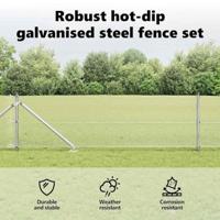 VidaXL Afrasteringspaal zilver 10 x 0,4 m (12 x 12 mm gaas) staal - thumbnail