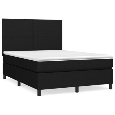 Boxspring met matras stof zwart 140x190 cm