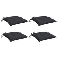 VidaXL Stoelkussens 4 st 40x40x7 cm oxford stof zwart - thumbnail