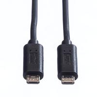 ROLINE USB 2.0 Oplaadkabel, Micro B M/M, zwart, 0,3 m - thumbnail