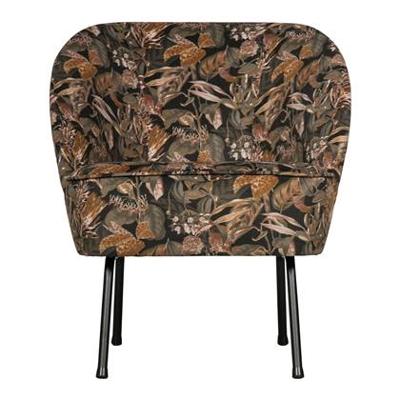 WOOOD Fauteuil 'Vogue' Velvet, kleur Bouquet Zwart