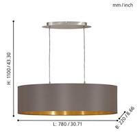 Eglo Landelijke hanglampMaserlo 78cm cappucino met goud - 31614 - thumbnail