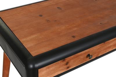 Wandtafel DKD Home Decor Zwart Natuurlijk Donkerbruin Donker grijs Metaal Spar 120 x 50 x 77 cm