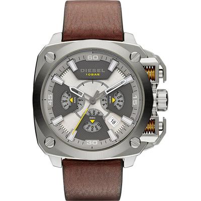 Diesel Heren DZ7343 bruin lederen quartz horloge