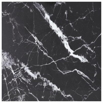 VidaXL Tafelblad 80x80 cm 6 mm gehard glas met marmeren design zwart