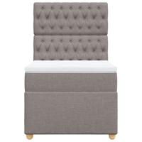 Boxspring met matras stof taupe 90x190 cm - thumbnail