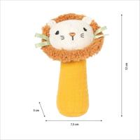 Small Foot - stoffen grijpspeelgoed met rammelaar kleine leeuw - thumbnail