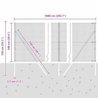 VidaXL Afrasteringspaal grijs 10 x 1 m (16 x 16 mm gaas) staal - thumbnail