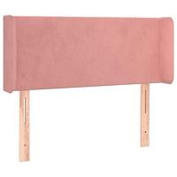 Hoofdbord met randen 93x16x78/88 cm fluweel roze - thumbnail