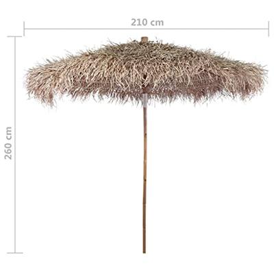 Parasol van bamboe met dak van bananenbladeren 210 cm