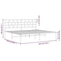 Bedframe met hoofdbord metaal zwart 183x213 cm - thumbnail