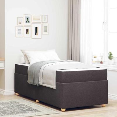 Bedframe met matras Donkerbruin 80 x 200 cm Stof