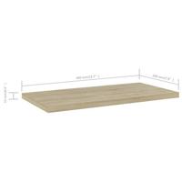Wandschappen 4 st 40x20x1,5 cm bewerkt hout sonoma eikenkleurig - thumbnail