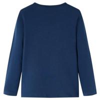 Kindershirt met lange mouwen zwanenprint 92 marineblauw - thumbnail