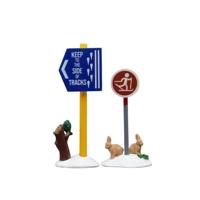 Cross Country Ski Sign 4x10x16 cm 2st Kerstdorp LEMAX - Lemax - thumbnail