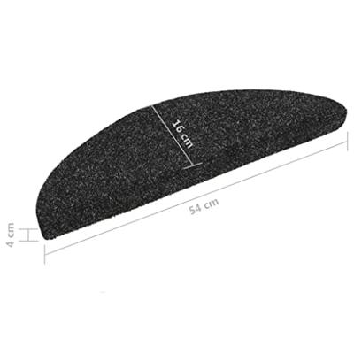 VidaXL Trapmatten zelfklevend 10 st 56x17x3 cm naaldvilt zwart