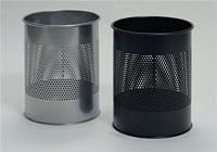 Durable Prullenbak | 15 l H315xd. 260 mm met gatenraster | metaal met epoxyharslaag | zwart | 1 stuk - 331001 331001 - thumbnail