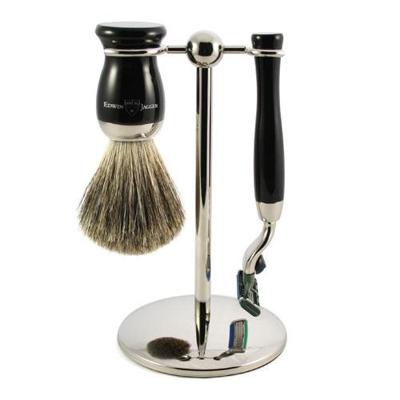 Edwin Jagger Shaving Sets 3pc Imitation Ebony & Chrome Plated Set Ref.S81M716CR