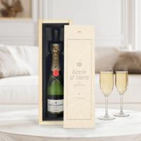 Champagne in gegraveerde kist - Moët & Chandon (375ml) - thumbnail
