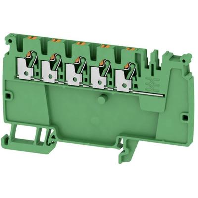 Weidmüller 2614110000 Verdeler-serieklem 5.1 mm Push-In-klem, Steekaansluiting Groen-geel 50 stuk(s)