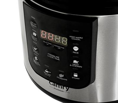 Camry CR 6409 multi cooker 6 l 1000 W Zwart, Roestvrijstaal