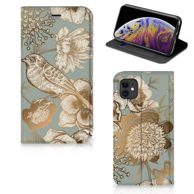 Smart Cover voor Apple iPhone 11 Vintage Bird Flowers Smart Cover voor Apple iPhone 11 Vintage Bird Flowers