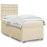 Boxspring met matras stof crèmekleurig 100x200 cm - thumbnail