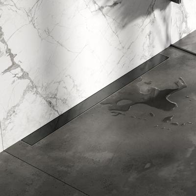 Brauer Douchegoot met Multifunctioneel Rooster en Flens Voor Wandmontage - 90 cm - Gunmetal Geborsteld Pvd